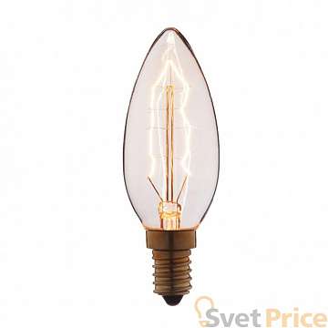 Лампа накаливания E14 60W свеча прозрачная 3560