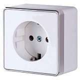 Розетка с заземлением и шторками Gallant белая WL15-02-02 4690389102097