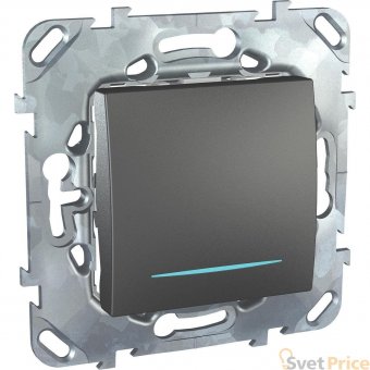 Выключатель одноклавишный кнопочный с подсветкой Schneider Electric Unica MGU5.206.12NZD