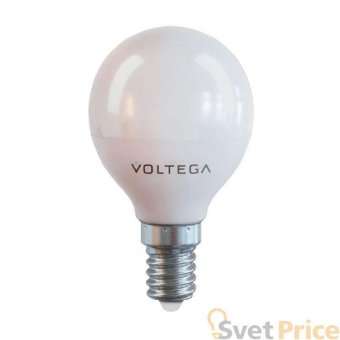 Лампа светодиодная Voltega E14 7W 4000К матовая VG2-G45E14cold7W 7055