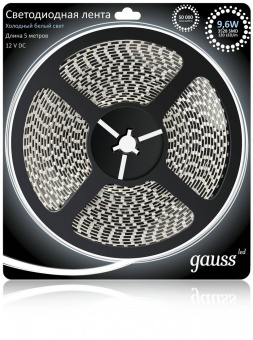 Светодиодная лента Gauss 5M холодный белый 9,6W IP66 311000310