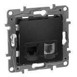 Розетка комбинированная RJ11+RJ45 Legrand Etika 5 кат UTP антрацит 672652