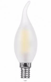 Лампа светодиодная филаментная E14 5W 4100К свеча на ветру матовая 104201205
