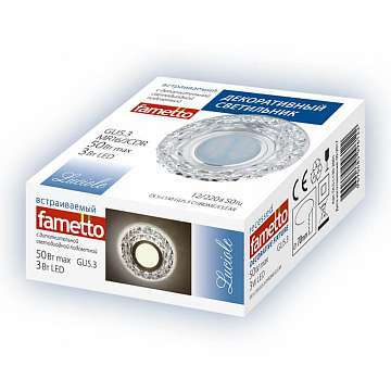 Встраиваемый светильник Fametto Luciole DLS-L130 GU5.3 Chrome/Clear