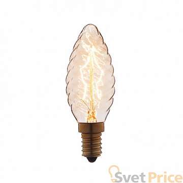 Лампа накаливания E14 40W свеча витая прозрачная 3540-LT