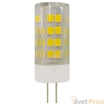 Лампа светодиодная ЭРА G4 5W 2700K прозрачная LED JC-5W-220V-CER-827-G4