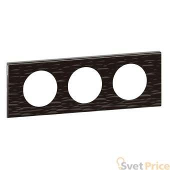 Рамка 3-постовая Legrand Celiane Corian чёрный рельеф 069023