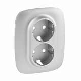 Лицевая панель Legrand Valena Allure розетки с/з алюминий 754957