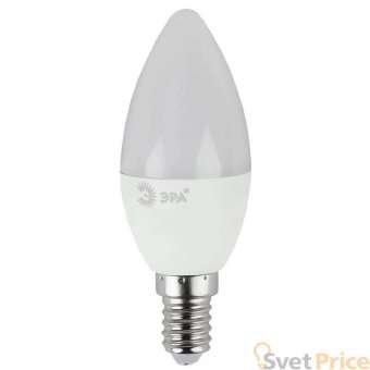 Лампа светодиодная ЭРА E14 7W 6000K матовая LED B35-7W-860-E14