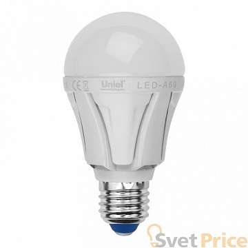 Лампа светодиодная (UL-00001522) E27 8W 3000K груша матовая LED-A60 8W/WW/E27/FR PLP01WH