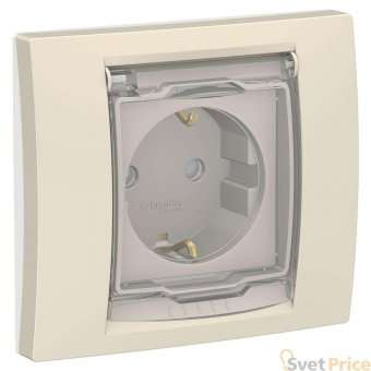 Розетка Schneider Electric Unica New с/з со шторками NU003744