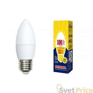 Лампа светодиодная (UL-00003815) E27 11W 3000K матовая LED-C37-11W/WW/E27/FR/NR