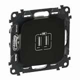 Розетка USB двойная Legrand Valena Allure 240V/5V 1500mA антрацит 754998