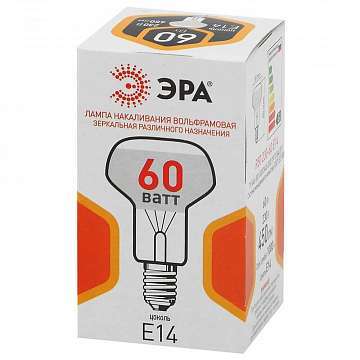 Лампа накаливания ЭРА E27 60W 2700K зеркальная R50 60-230-E14-CL