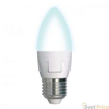 Лампа светодиодная диммируемая (UL-00004295) Uniel E27 7W 4000K матовая LED-C37 7W/4000K/E27/FR/DIM PLP01WH