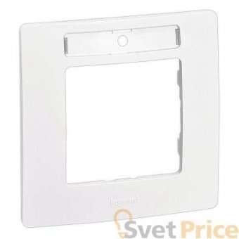 Рамка 1-постовая Legrand Etika с держателем для маркировки белая 672506