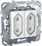 Розетка двухмодульная Schneider Electric Unica б/з со шторками 10A 250V MGU5.3131.18ZD