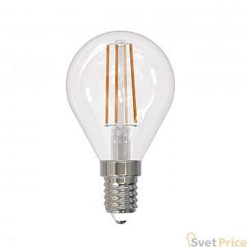 Лампа светодиодная филаментная диммируемая (UL-00005191) Uniel E14 9W 3000K прозрачная LED-G45-9W/3000K/E14/CL/DIM GLA01TR