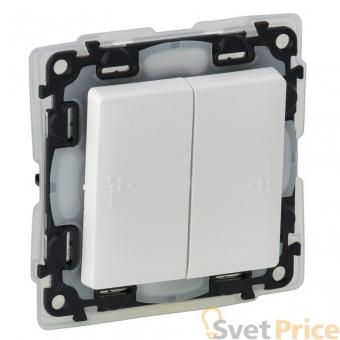 Переключатель двухклавишный Legrand Valena Life 10А 250В IP44 белый 752158
