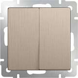 Выключатель двухклавишный шампань рифленый WL10-SW-2G 4690389085314