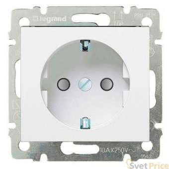 Розетка 2К+3 Legrand Valena 16A 250V с/з со шторками безвинтовой зажим белая 774222