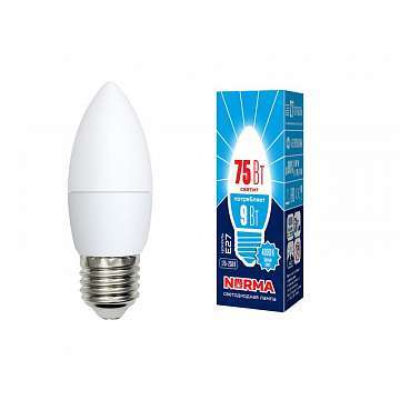 Лампа светодиодная (UL-00003806) E27 9W 4000K матовая LED-C37-9W/NW/E27/FR/NR
