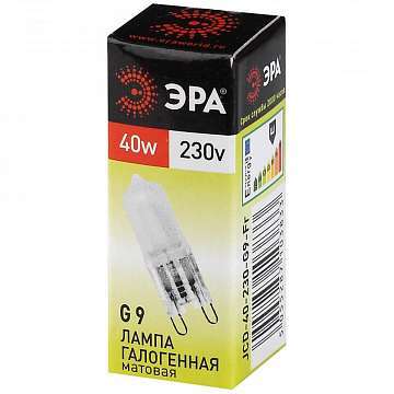 Лампа галогенная ЭРА G9 40W 2700K матовая G9-JCD-40-230V-FR