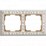 Рамка Antik на 2 поста белое золото WL07-Frame-01 4690389099182