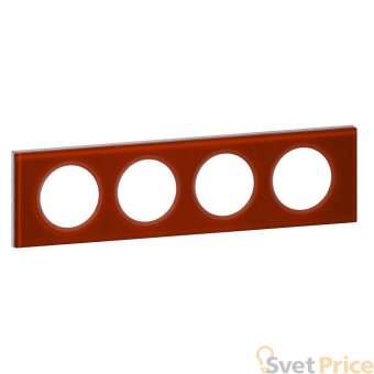 Рамка 4-постовая Legrand Celiane смальта кармин 069474