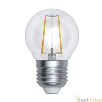 Лампа светодиодная филаментная (UL-00005175) Uniel E27 9W 4000K прозрачная LED-G45-9W/4000K/E27/CL PLS02WH