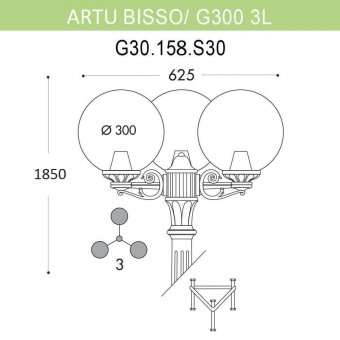 Уличный фонарь Fumagalli Artu Bisso/G300 3L G30.158.S30.BXE27