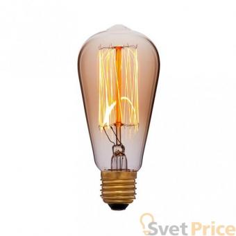 Лампа накаливания E27 40W колба золотая 052-184