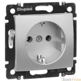 Розетка 2К+3 Legrand Valena 16A 250V с/з винтовой зажим алюминий 770120