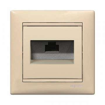 Розетка компьютерная RJ45 Legrand Valena 5e кат UTP с захватами слоновая кость 774130