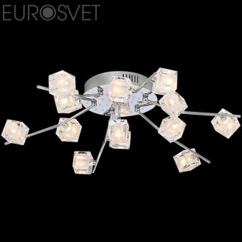 Потолочная люстра с пультом ДУ Eurosvet 80008/13 хром/синий+красный+фиолетовый