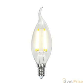 Лампа светодиодная филаментная (UL-00002199) Uniel E14 6W 3000K прозрачная LED-CW35-6W/WW/E14/CL GLA01TR
