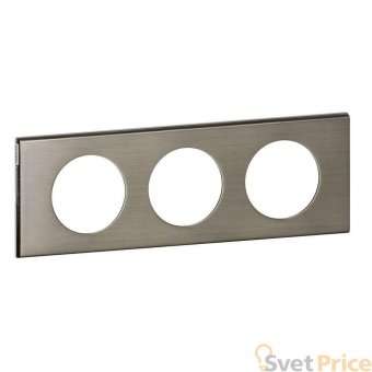 Рамка 3-постовая Legrand Celiane фактурная сталь 069103