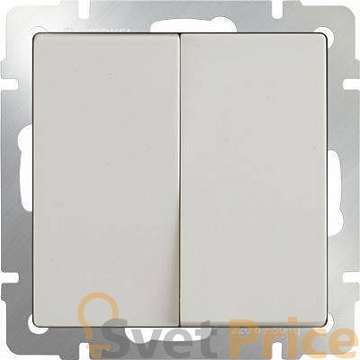 Выключатель двухклавишный слоновая кость WL03-SW-2G-ivory 4690389046162