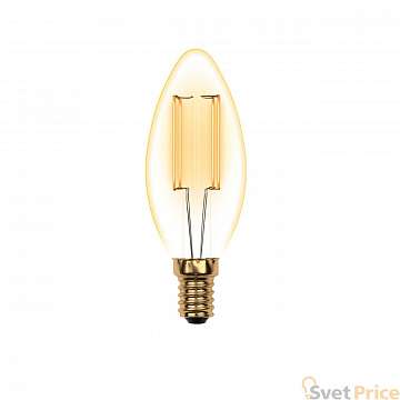 Лампа светодиодная (UL-00002396) E14 5W 2250K свеча прозрачная LED-C35-5W/GOLDEN/E14 GLV21GO