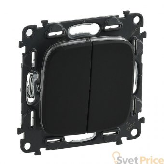 Выключатель двухклавишный Legrand Valena Allure 10A 250V антрацит 752915