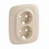 Лицевая панель Legrand Valena Allure розетки с/з слоновая кость 754956