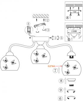 Потолочная люстра Odeon Light Meleta 2764/5C