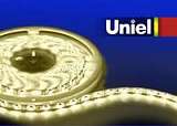 Светодиодная лента Uniel (04821) 5M теплый белый 24W ULS-3528-60LED/m-8mm-IP65-DC12V-4,8W/m-5M-WW