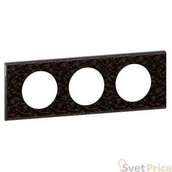 Рамка 3-постовая Legrand Celiane кожа блэк пиксел 069453