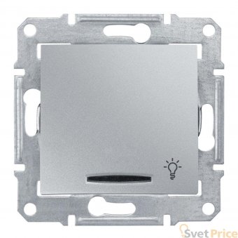 Выключатель кнопочный с синей подсветкой Свет Schneider Electric Sedna 10A 250V SDN1800160