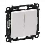 Выключатель двухклавишный Legrand Valena Life 10A 250V белый 752405