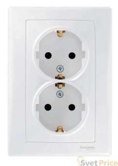 Розетка двойная Schneider Electric Sedna с/з без шторок 16A 250V SDN3000621