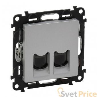 Телефонная розетка RJ11 двойная Legrand Valena Life алюминий 753339