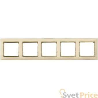 Рамка 5-постовая Legrand Valena слоновая кость/золотой штрих 774155