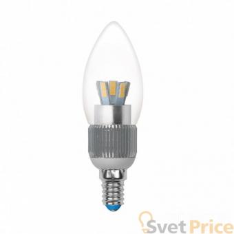 Лампа светодиодная диммируемая (08745) E14 5W 3000K свеча прозрачная LED-C37P-5W/WW/E14/CL/DIM
